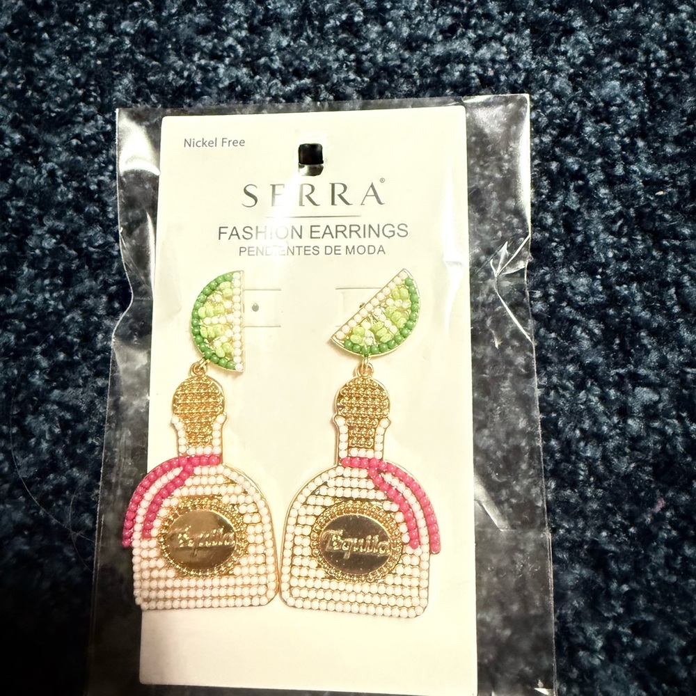 SFERRA Gold and Green Fashion Earrings